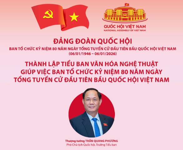 THÀNH LẬP TIỂU BAN VĂN HÓA NGHỆ THUẬT GIÚP VIỆC BAN TỔ CHỨC KỶ NIỆM 80 NĂM NGÀY TỔNG TUYỂN CỬ ĐẦU TIÊN BẦU QUỐC HỘI VIỆT NAM